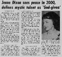 Article de journal - Jeane Dixon